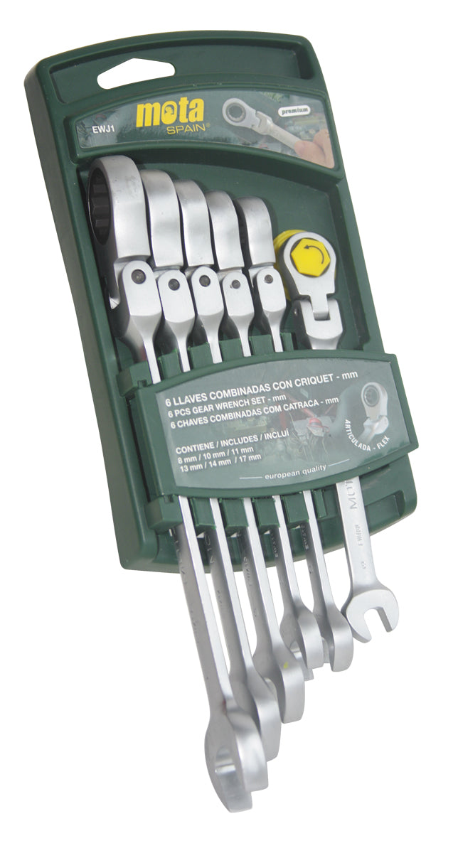 6pcs Flexible Gear Wrench Metric 8/10/11/13/14/17 EWJ1