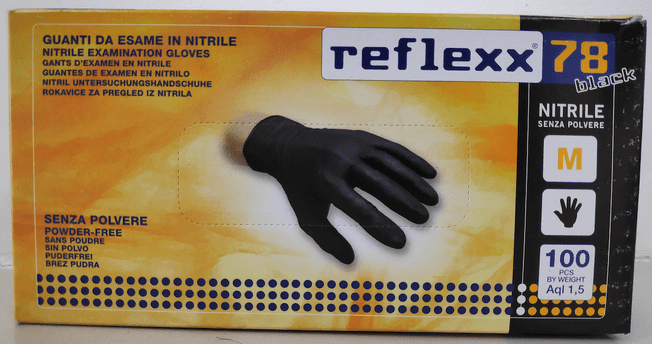 DISPOSABLE NITRILE BLACK GLOVES GU340