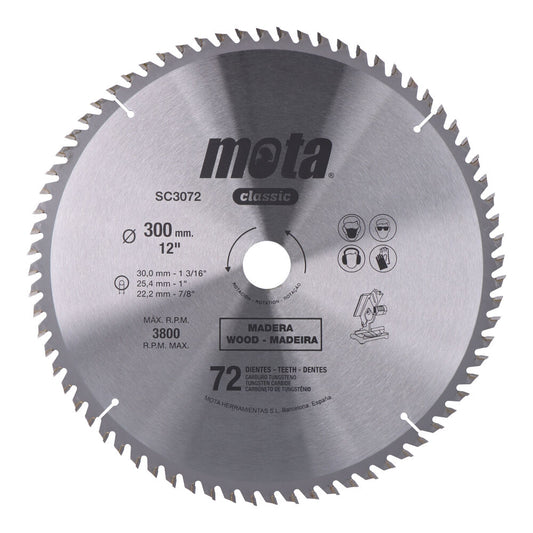 Carbide Tipped Saw Blades 300 (72 teeth for wood) SC3072